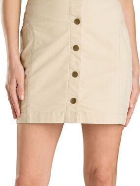 Toad&Co- Button-Front Beige Mini Skirt